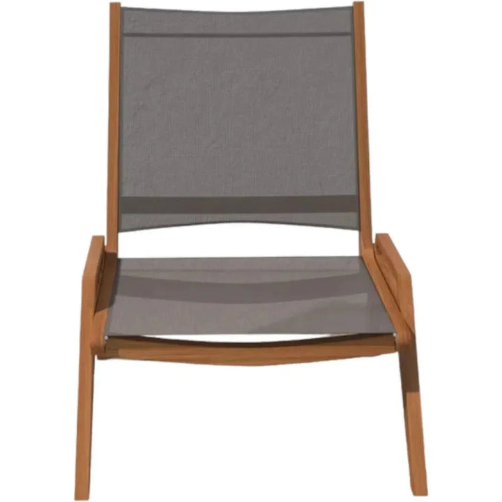 Draper Teak Outdoor Sling Chat Chair-Outdoor Accent Chairs-HiTeak-LOOMLAN
