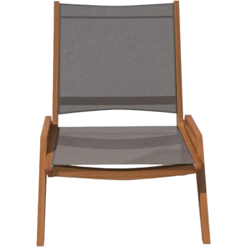 Draper Teak Outdoor Sling Chat Chair