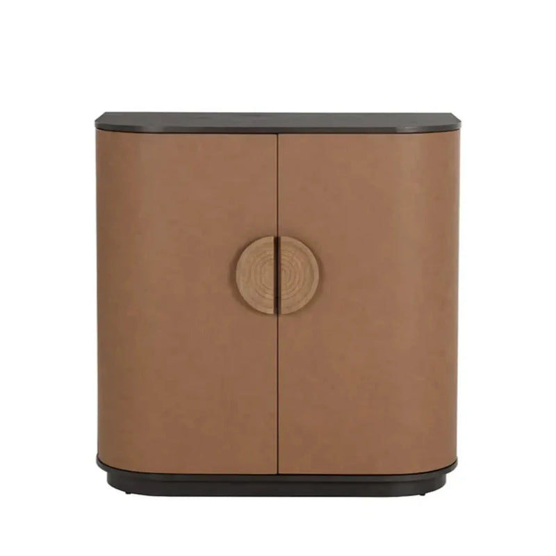 Dresden Leather Bar Cabinet