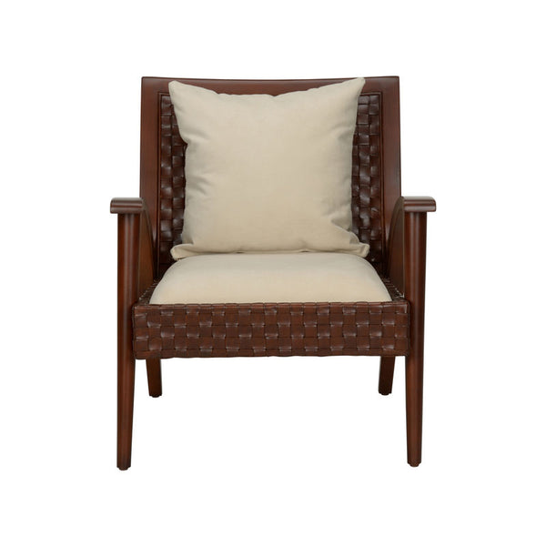 Drew Wooden Frame Modern Leather Chair-Club Chairs-Chelsea House-LOOMLAN