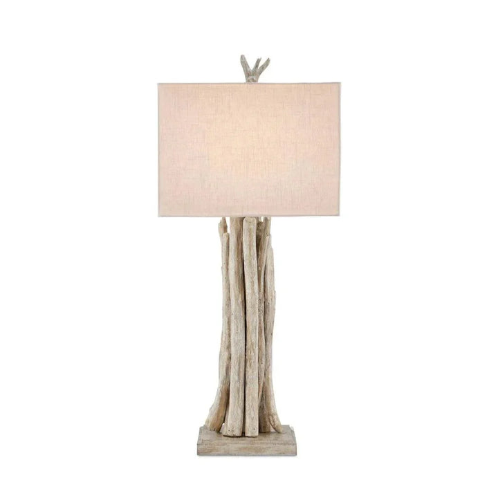 Driftwood Whitewash Table Lamp - LOOMLAN - Currey & Co - Table Lamps