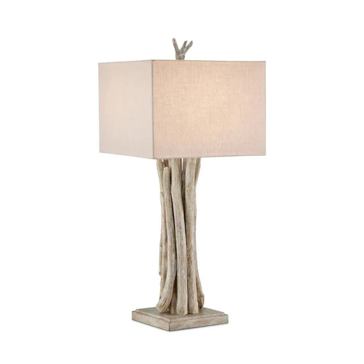 Driftwood Whitewash Table Lamp - LOOMLAN - Currey & Co - Table Lamps