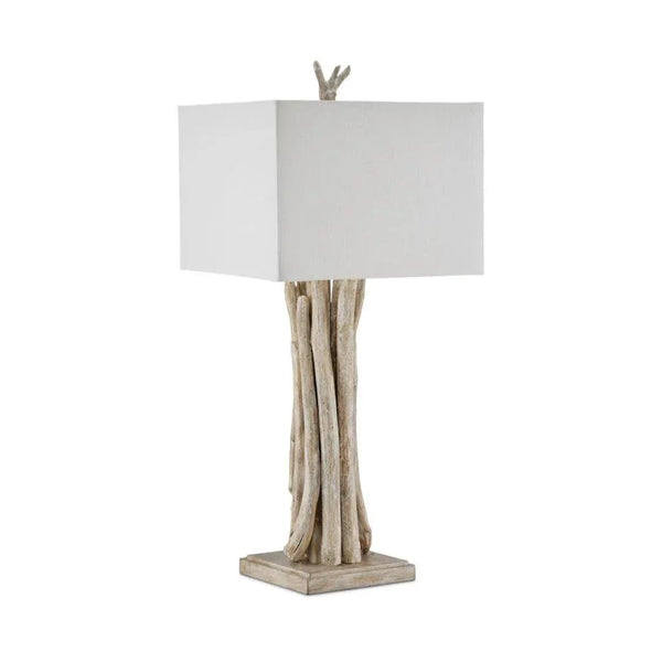 Driftwood Whitewash Table Lamp - LOOMLAN - Currey & Co - Table Lamps