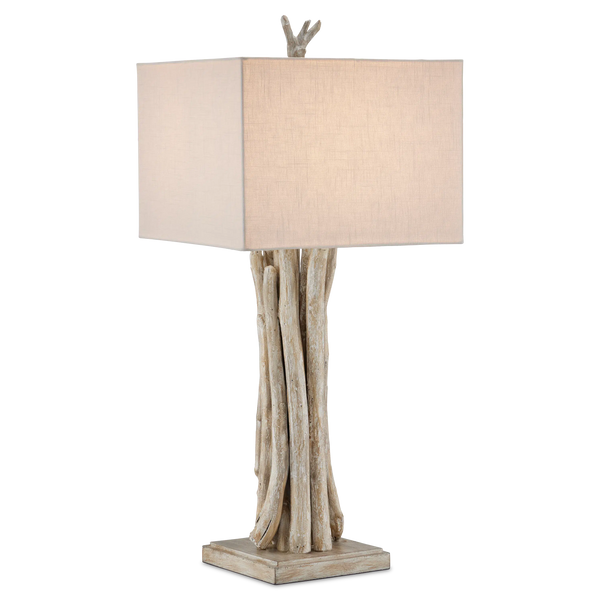 Driftwood Whitewash Table Lamp-Table Lamps-Currey & Co-LOOMLAN