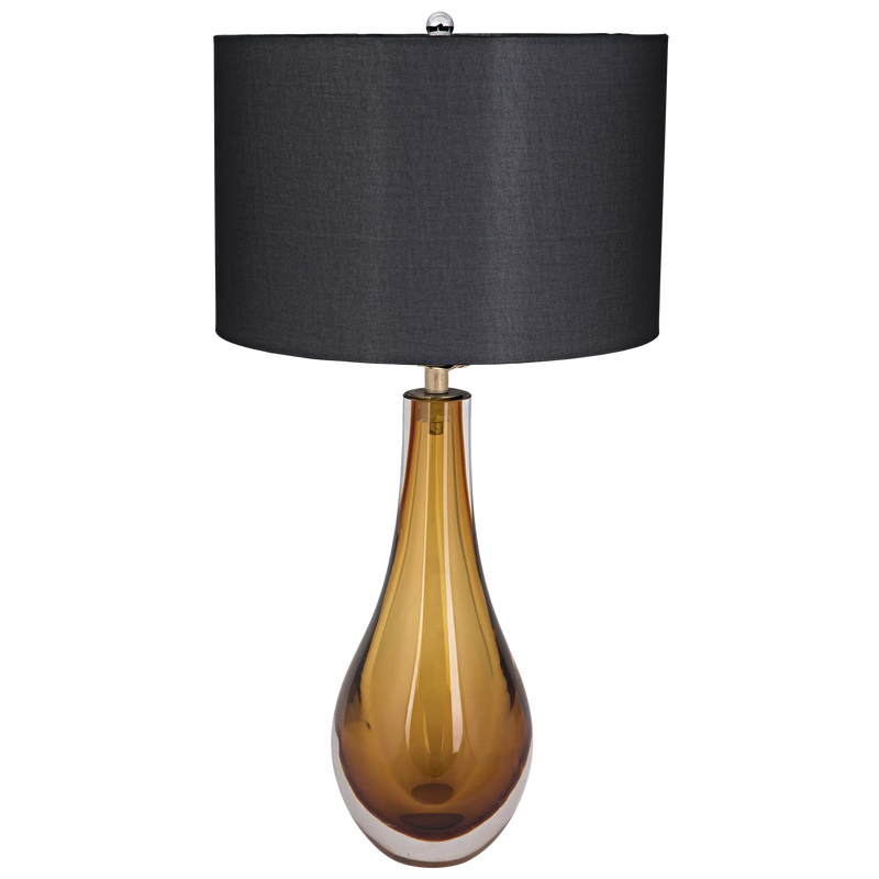 Drop Glass Black Table Lamp-Table Lamps-Noir-LOOMLAN