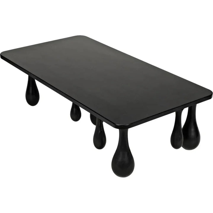 Drop Wood Black Rectangle Coffee Table - LOOMLAN - Noir - Coffee Tables
