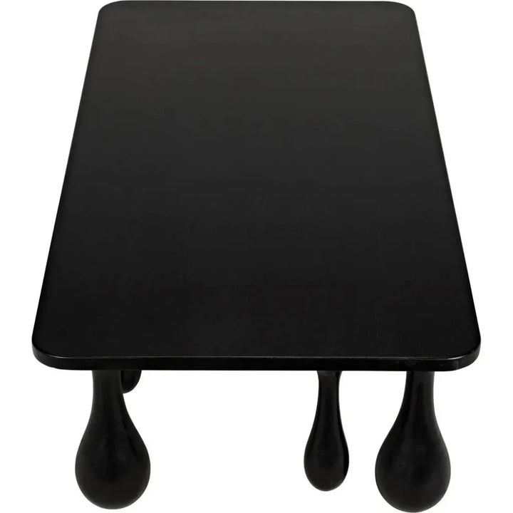 Drop Wood Black Rectangle Coffee Table - LOOMLAN - Noir - Coffee Tables