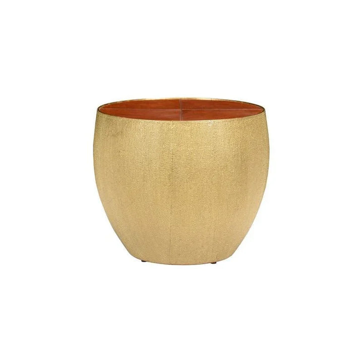 Drum Shaped Leather Top Side Table - LOOMLAN - Chelsea House - Side Tables