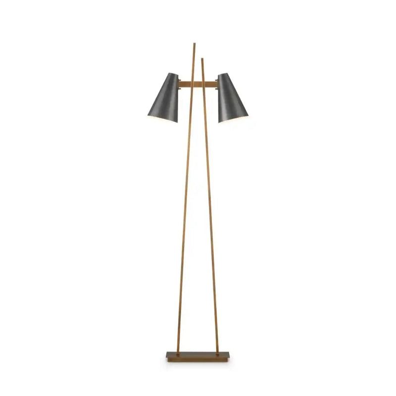 Duet Metal Framed Floor Lamp-Floor Lamps-Currey & Co-LOOMLAN