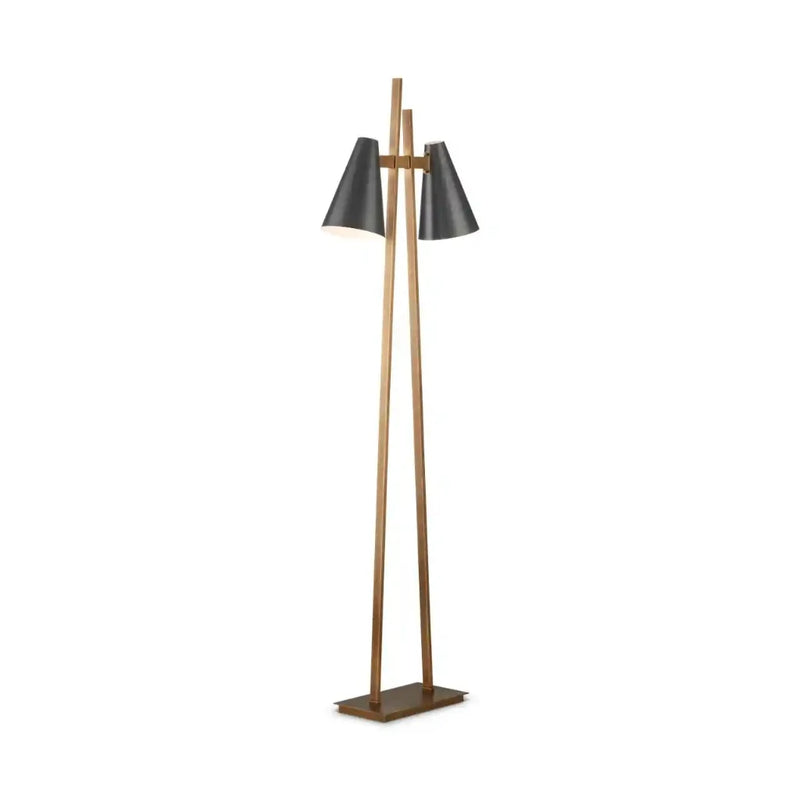 Duet Metal Framed Floor Lamp-Floor Lamps-Currey & Co-LOOMLAN