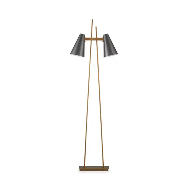 Duet Metal Framed Floor Lamp-Floor Lamps-Currey & Co-LOOMLAN