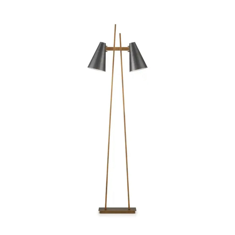 Duet Metal Framed Floor Lamp-Floor Lamps-Currey & Co-LOOMLAN