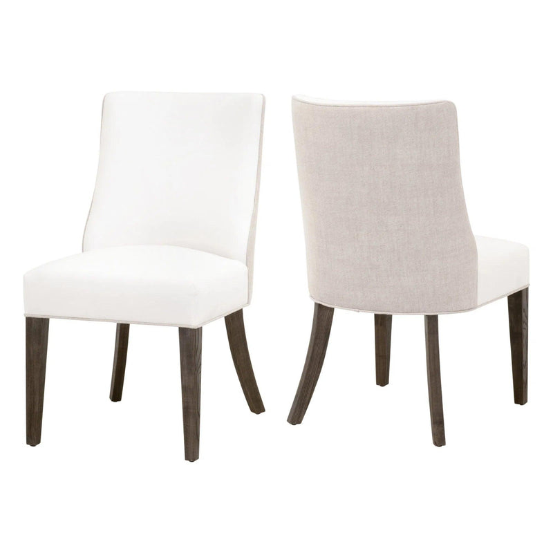 Two Tone Performance Fabric Duet Dining Chairs Set of 2