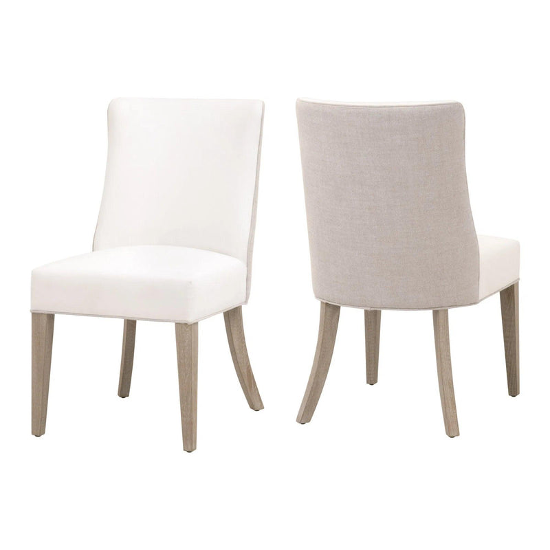 Two Tone Performance Fabric Duet Dining Chairs Set of 2