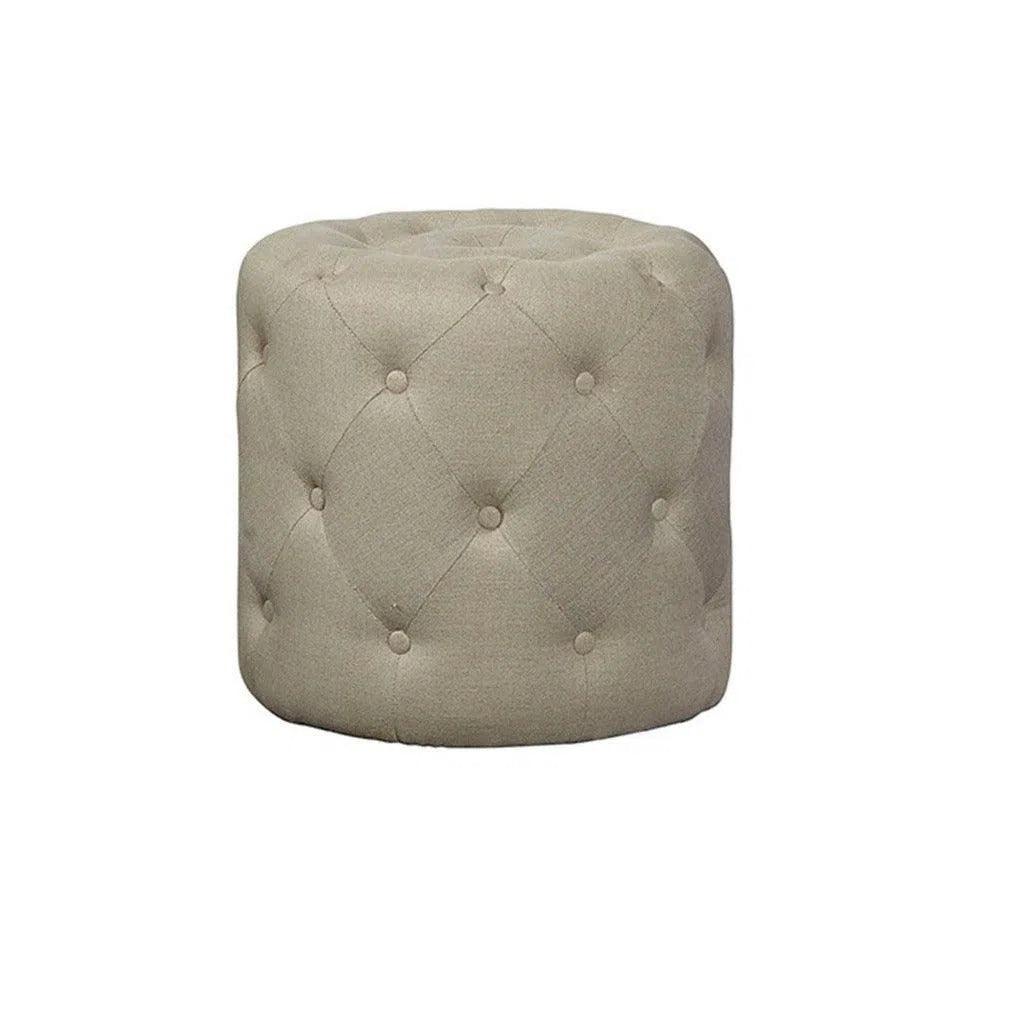 Dumplin' Linen Round Stool