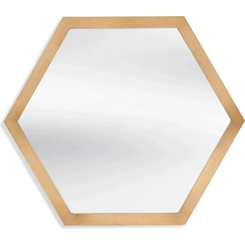 Dunn Hexagonal Wooden Frame Wall Mirror