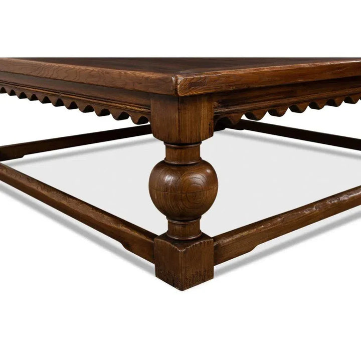 Durand Coffee Table Square Solid Wood Dark Brown - LOOMLAN - Sarreid - Coffee Tables