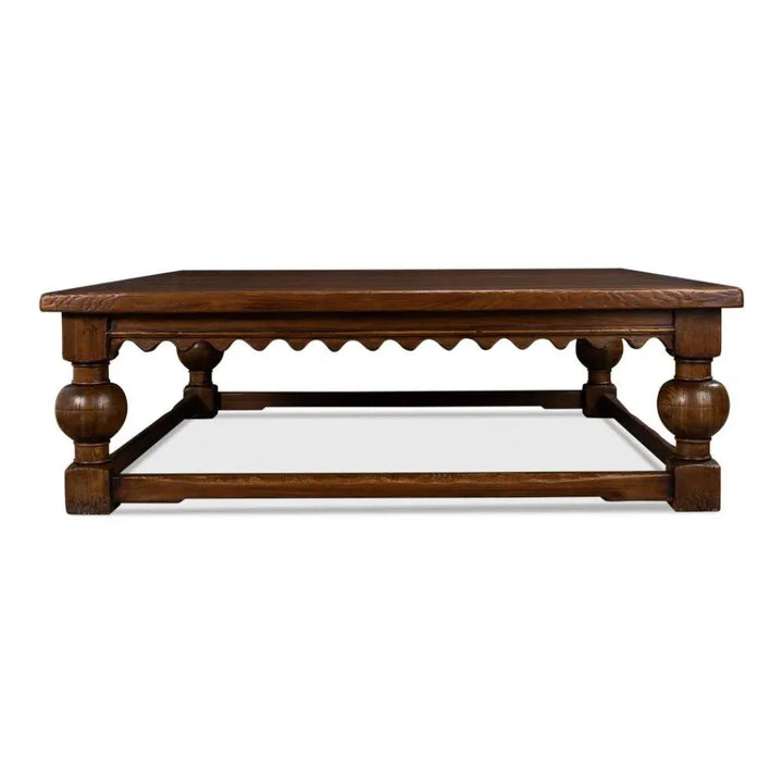 Durand Coffee Table Square Solid Wood Dark Brown - LOOMLAN - Sarreid - Coffee Tables