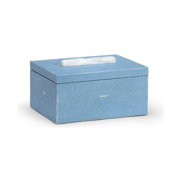Durham Blue Shagreen Covered Wooden Box - LOOMLAN - Chelsea House - Boxes & Bowls