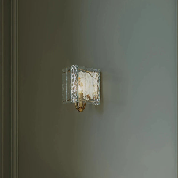 Duvernell Recycled Glass Gold Leaf Wall Sconce-Wall Sconces-Currey & Co-LOOMLAN