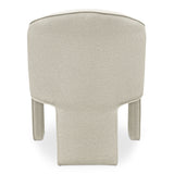 Clara Polyester and Iron Beige Armless Dining Chair