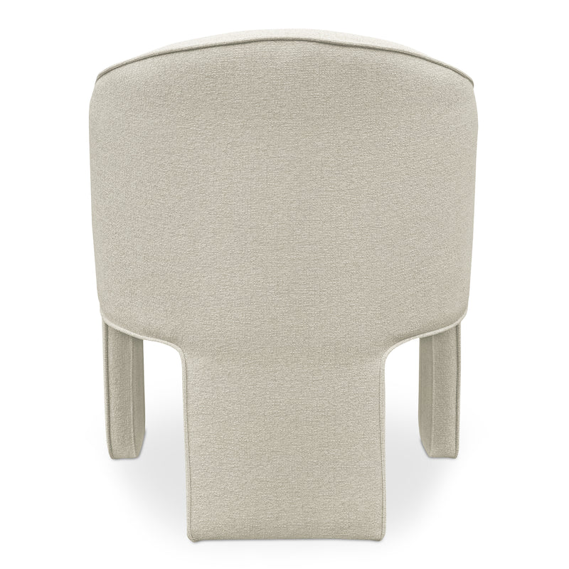 Clara Polyester and Iron Beige Armless Dining Chair
