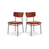 Sailor Polyester and Iron Dark Orange Armless Dining Chair-Set Of Two