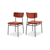 Sailor Polyester and Iron Dark Orange Armless Dining Chair-Set Of Two