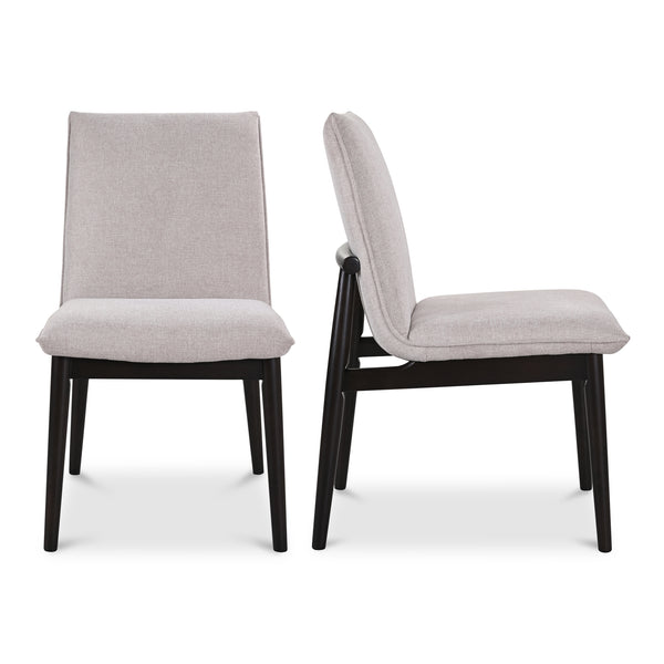 Charlie Polyester and Rubber Wood Black Armless Dining Chair – Set Of Two