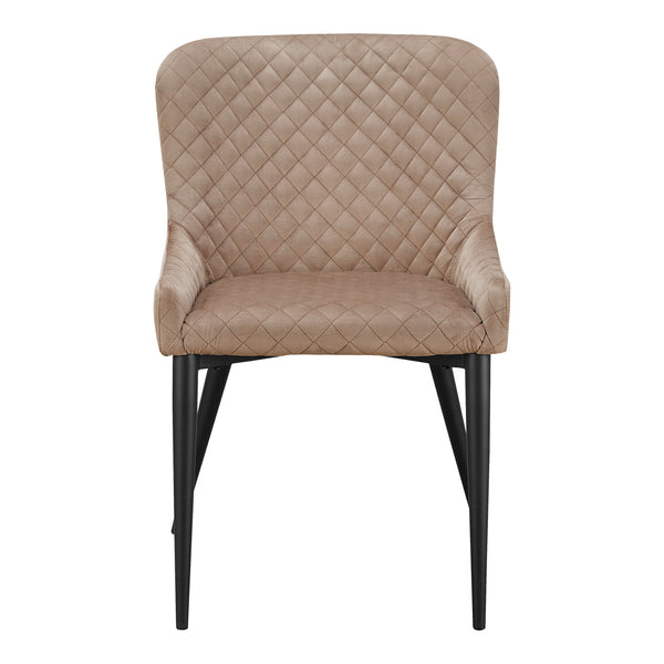 Etta Polyester Velvet and Metal Brown Armless Dining Chair