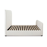 Eve Elite Ivory Fabric With Contoured Headboard and Footboard Queen Bed