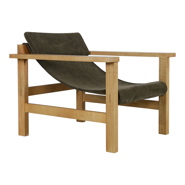 Annex Polyester and Soild-Ash Wood Green Lounge Arm Chair