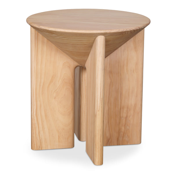 Nekko Natural Solid Pine Round Accent Table