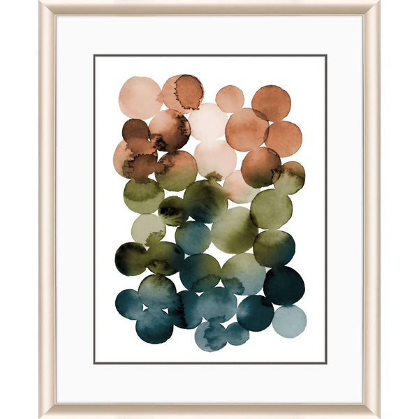 Earthy Circles Blue Framed Wall Art