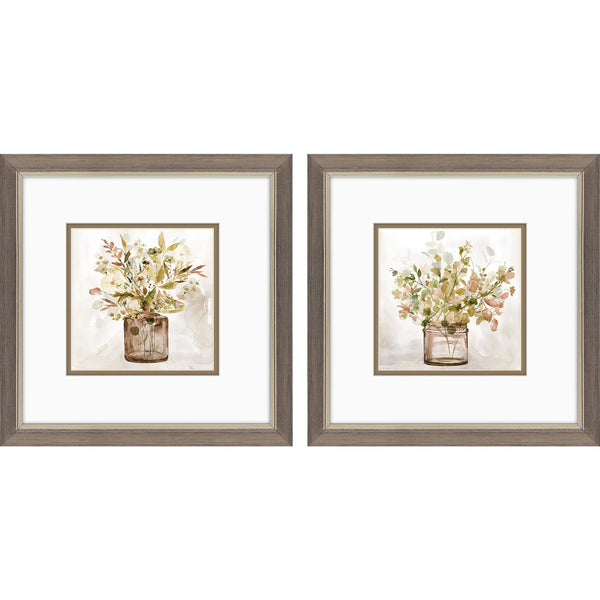 Earthy Garden Green Framed Wall Art 2PC