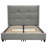 Eastern King Bed Frame with Storage Grey Fabric Beds LOOMLAN By Diamond Sofa