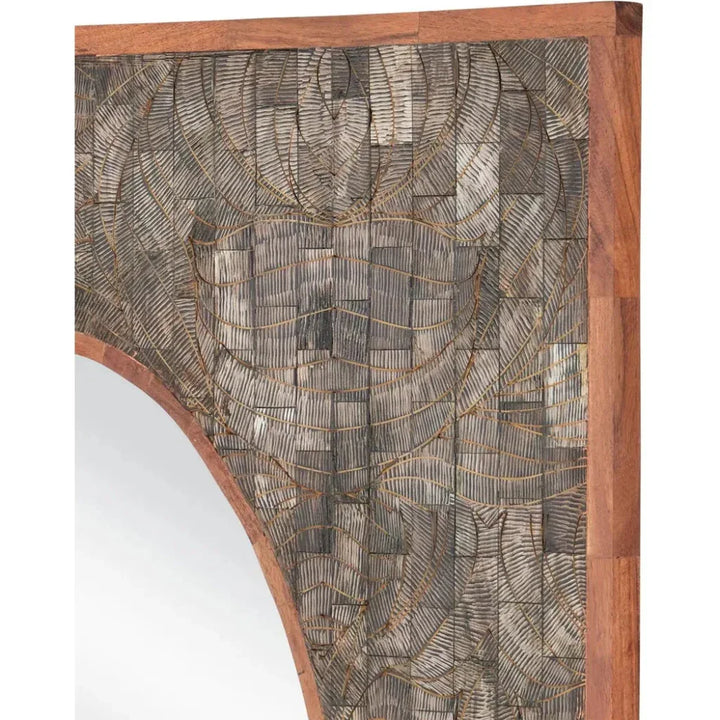 Ebba Horn & Wood Vertical Rectangular Mirror - LOOMLAN - Currey & Co - Wall Mirrors