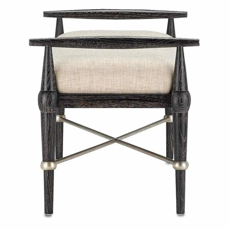 Ebonized Taupe Silver Granello Perrin Natural Bench