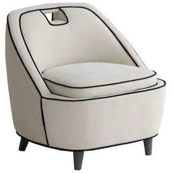 Ebony Club Chair Ivory White Armless Low Profile Accent Chair Club Chairs LOOMLAN By LHIMPORTS
