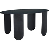 Eco Oval Dining Table With Black By Noir-Dining Tables-Noir-LOOMLAN