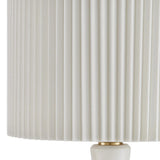 Edelmar White Marble And Optic Crystal Table Lamp