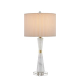 Edelmar White Marble And Optic Crystal Table Lamp