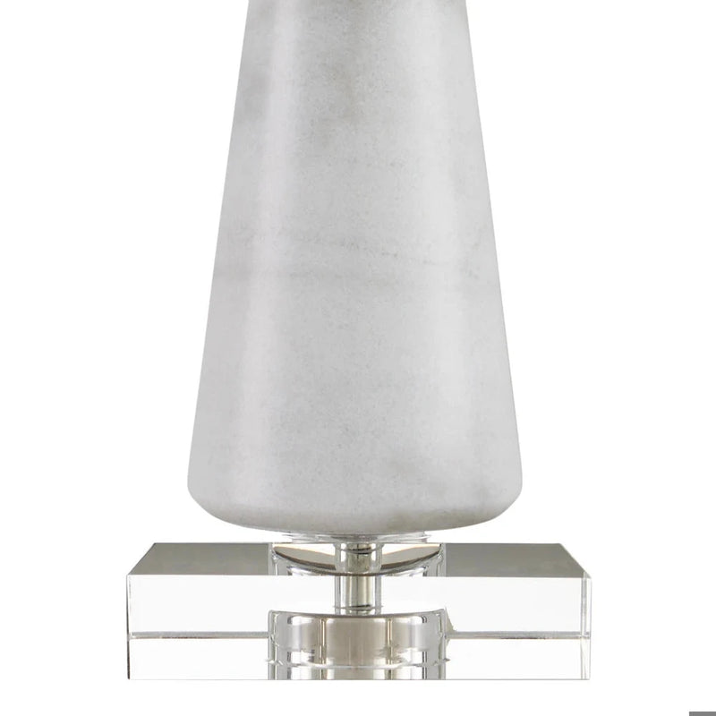 Edelmar White Marble And Optic Crystal Table Lamp