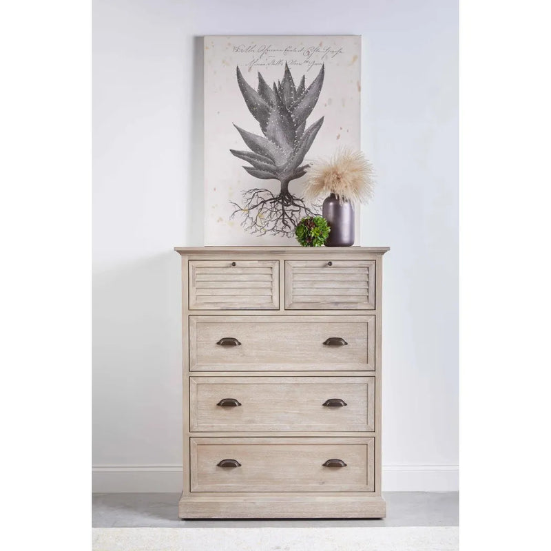 Eden 5-Drawer High Chest Natural Gray Acacia