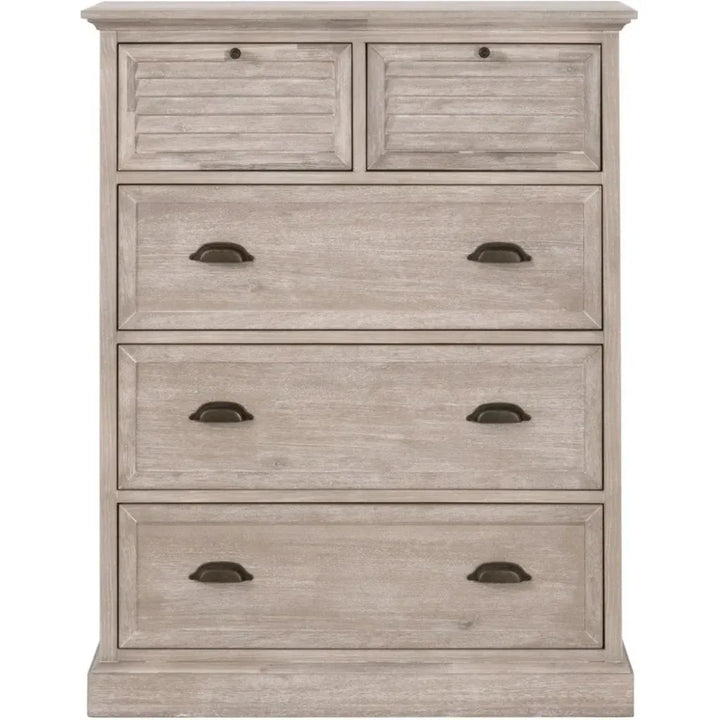 Eden 5 - Drawer High Chest Natural Gray Acacia - LOOMLAN - Essentials For Living - Chests