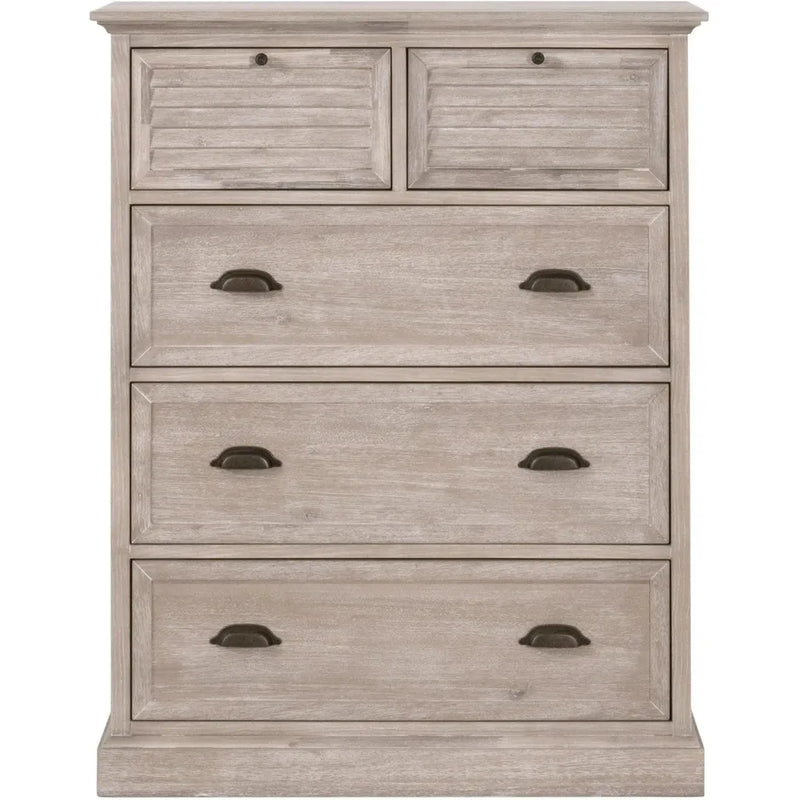 Eden 5-Drawer High Chest Natural Gray Acacia