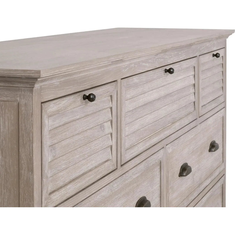 Eden 7-Drawer Media Dresser Natural Gray