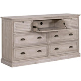 Eden 7-Drawer Media Dresser Natural Gray