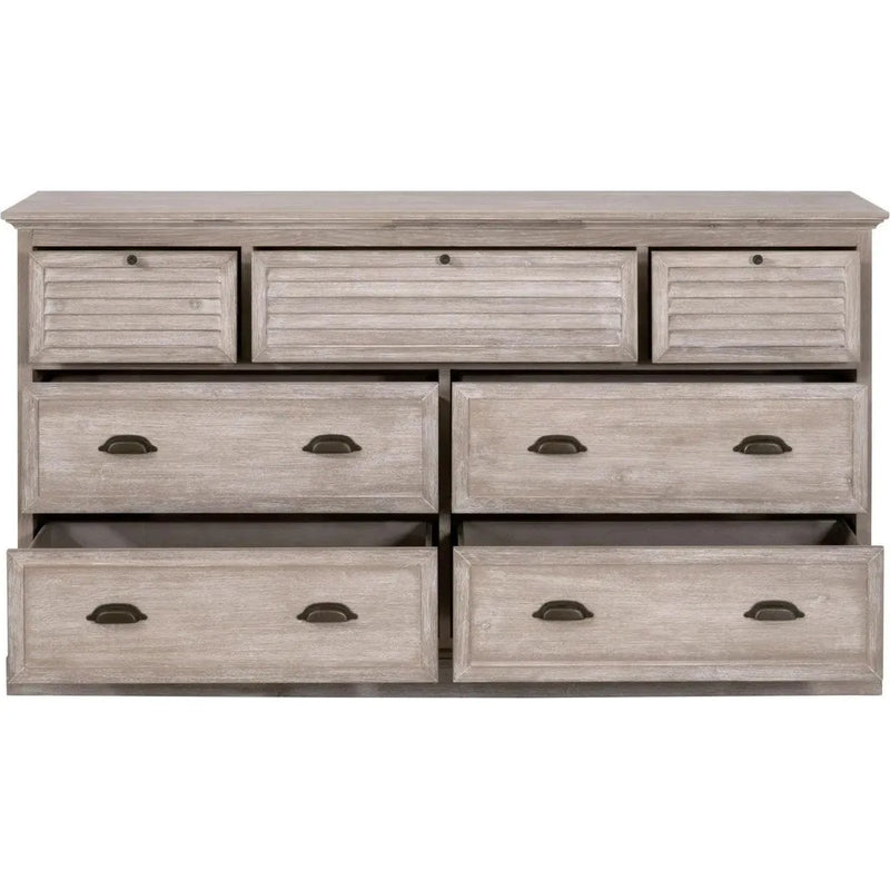 Eden 7-Drawer Media Dresser Natural Gray