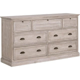 Eden 7-Drawer Media Dresser Natural Gray